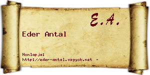 Eder Antal névjegykártya